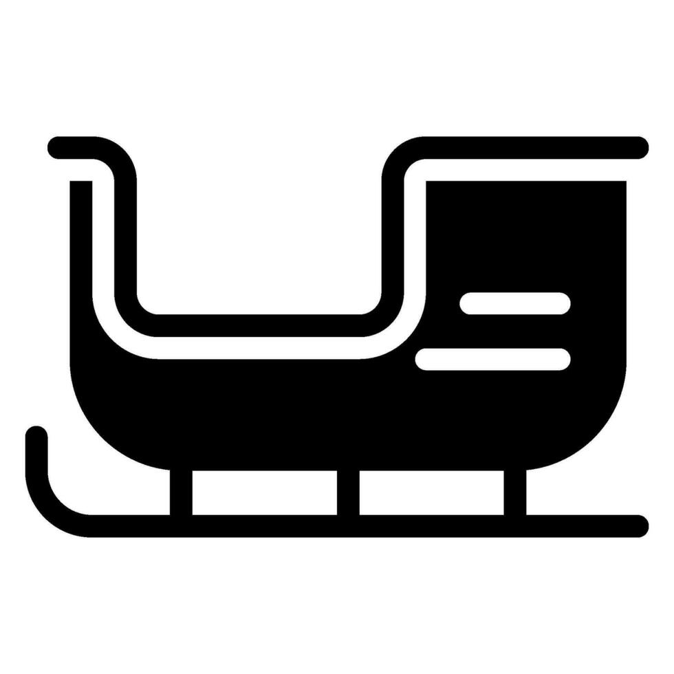 icône de glyphe de traîneau vecteur