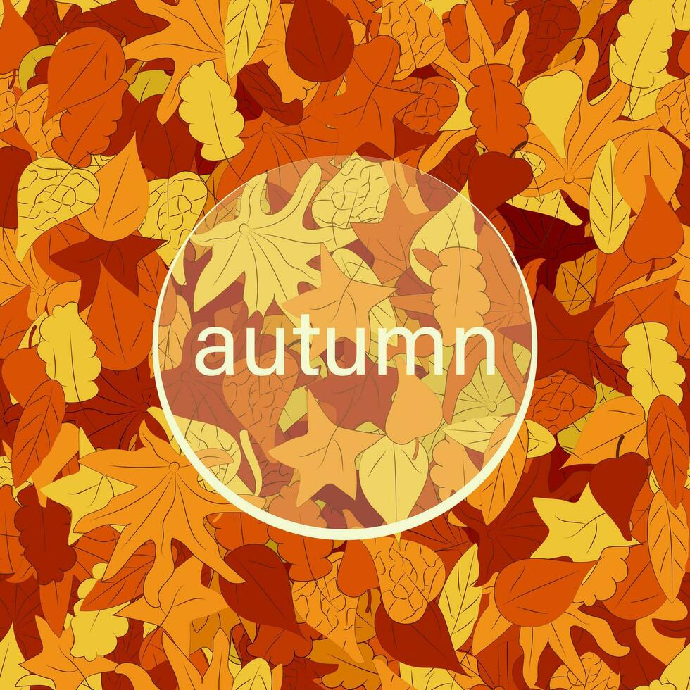 sans couture modèle avec l'automne feuilles avec le une inscription l'automne. jaune, Orange et marron vecteur