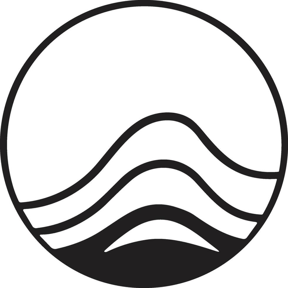 Montagne logo dans tourisme concept dans minimal style pour décoration vecteur