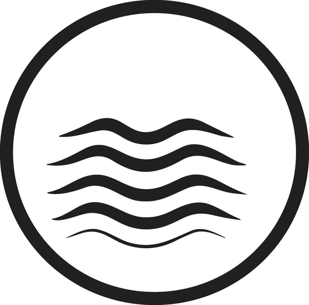 mer ou vague logo dans une minimaliste style pour décoration vecteur