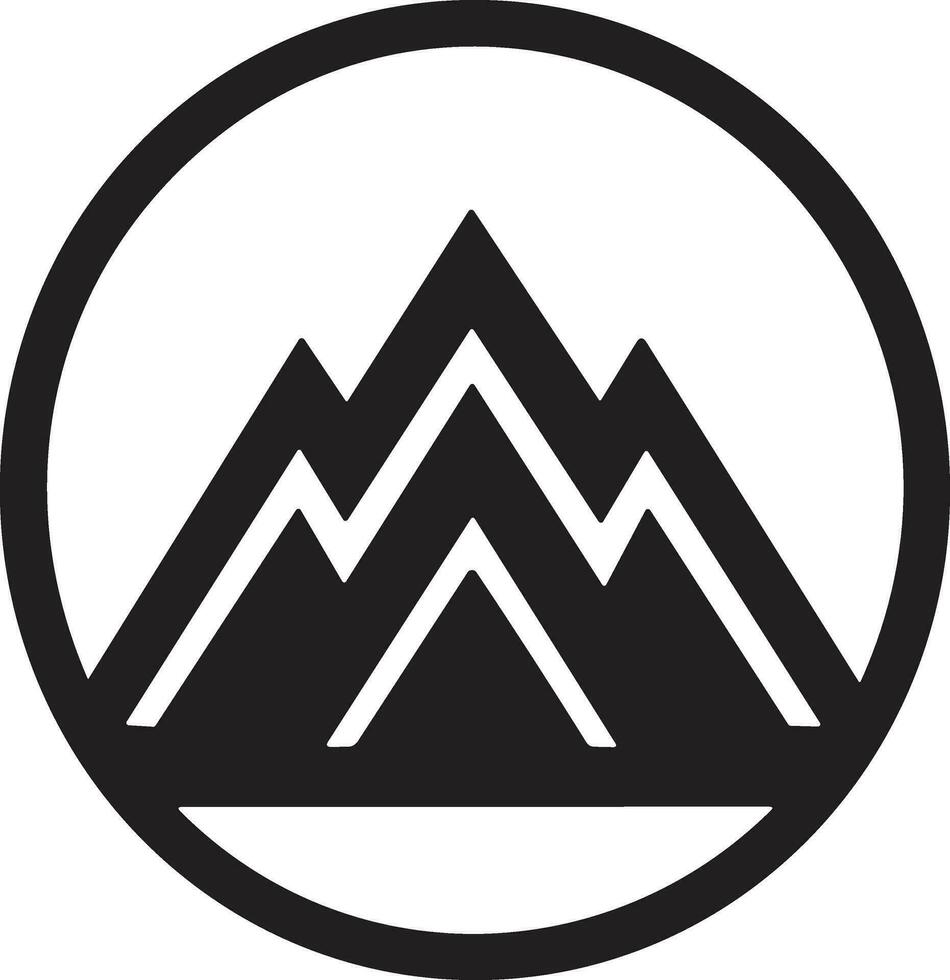 Montagne logo dans tourisme concept dans minimal style pour décoration vecteur