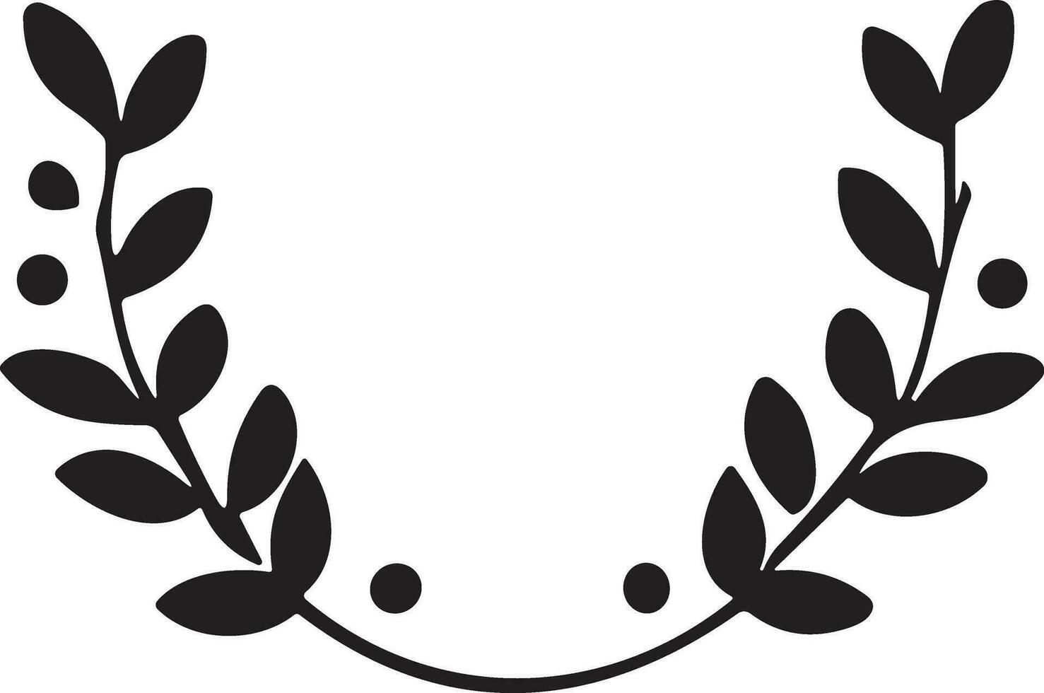 main tiré floral couronne logo pour décoration vecteur