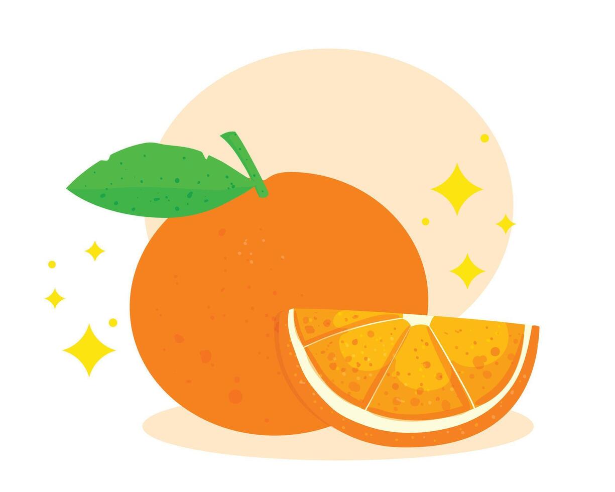 Orange fruit logo dessin animé dessin animé art illustration vecteur