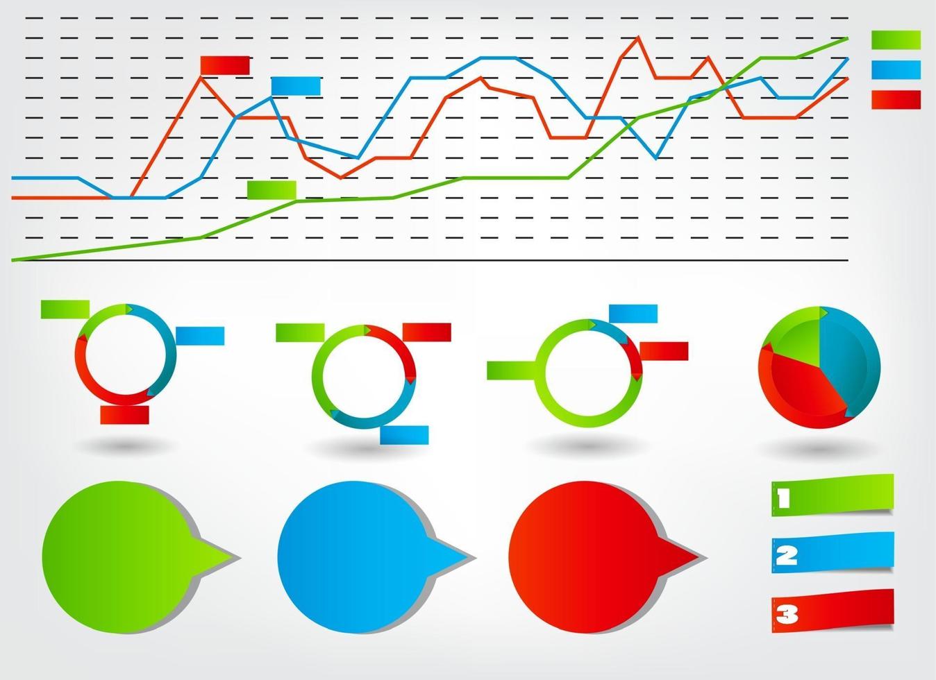 concept de bannières circulaires colorées avec des flèches pour différents b vecteur