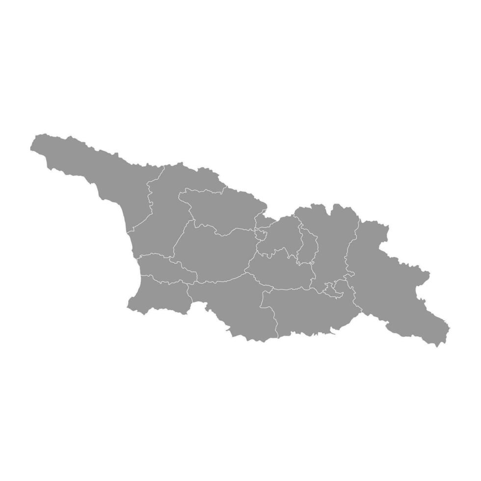 gris carte de Géorgie avec administratif divisions et annexé territoires. vecteur illustration.
