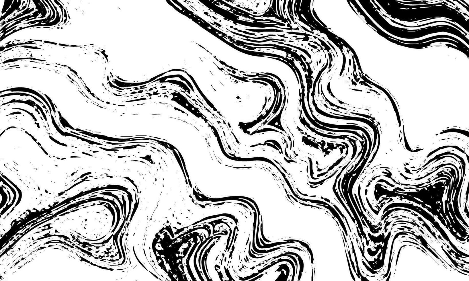 noir et blanc abstrait La peinture avec ondulé lignes vecteur