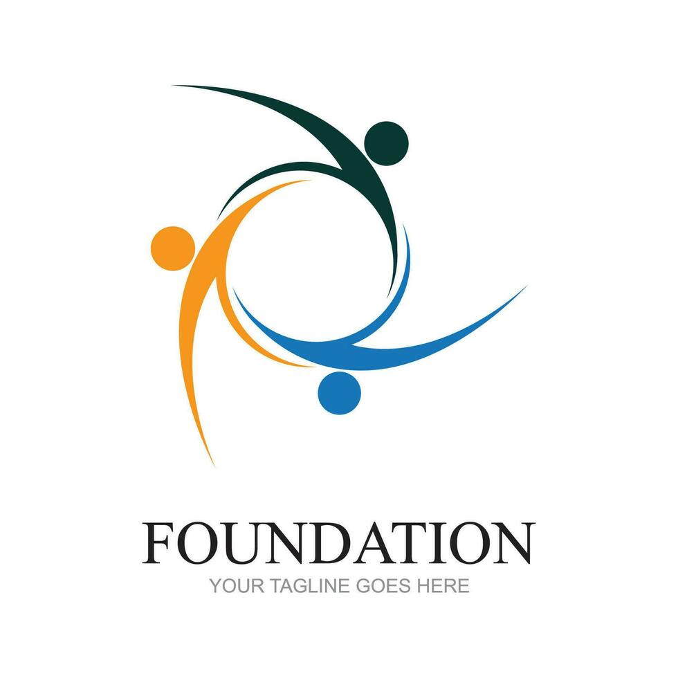 jeunesse fondation logo Créatif gens éducation logo concept vecteur