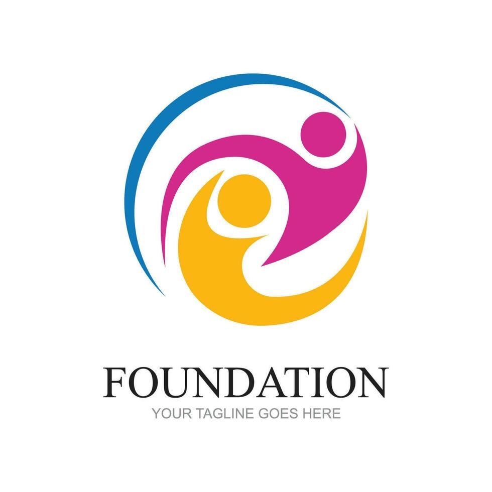 jeunesse fondation logo Créatif gens éducation logo concept vecteur