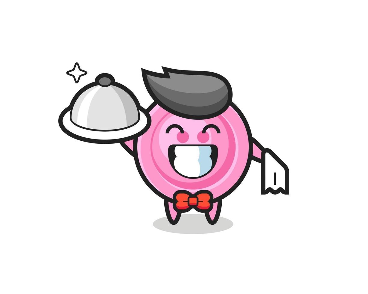 mascotte de personnage de bouton de vêtements en tant que serveurs vecteur