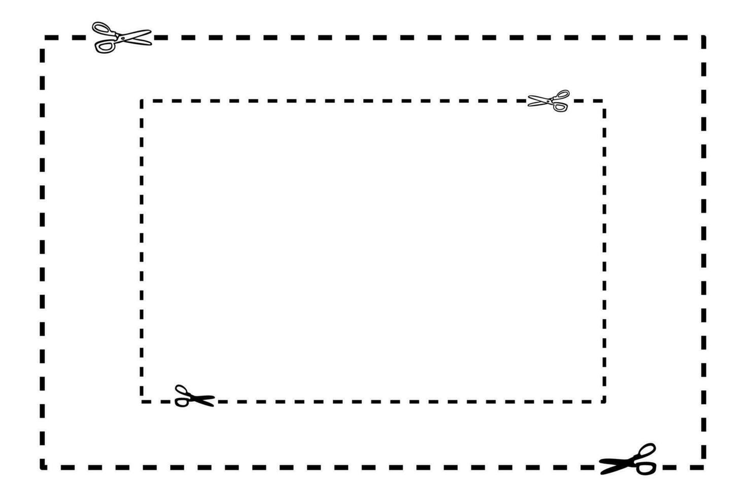 vecteur Couper en dehors coupon rectangle formes avec ciseaux.