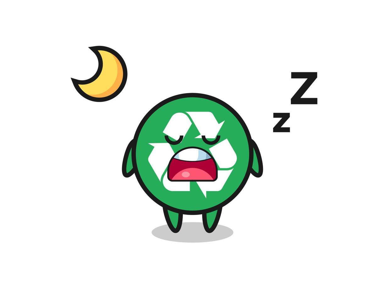 illustration du personnage de recyclage dormant la nuit vecteur