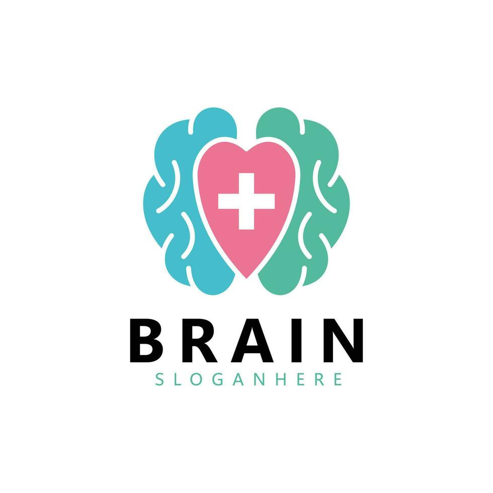 cerveau cœur et l'amour logo conception inspiration vecteur