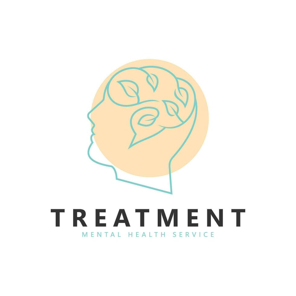 mental santé. esprit thérapie psychologie logo conception vecteur