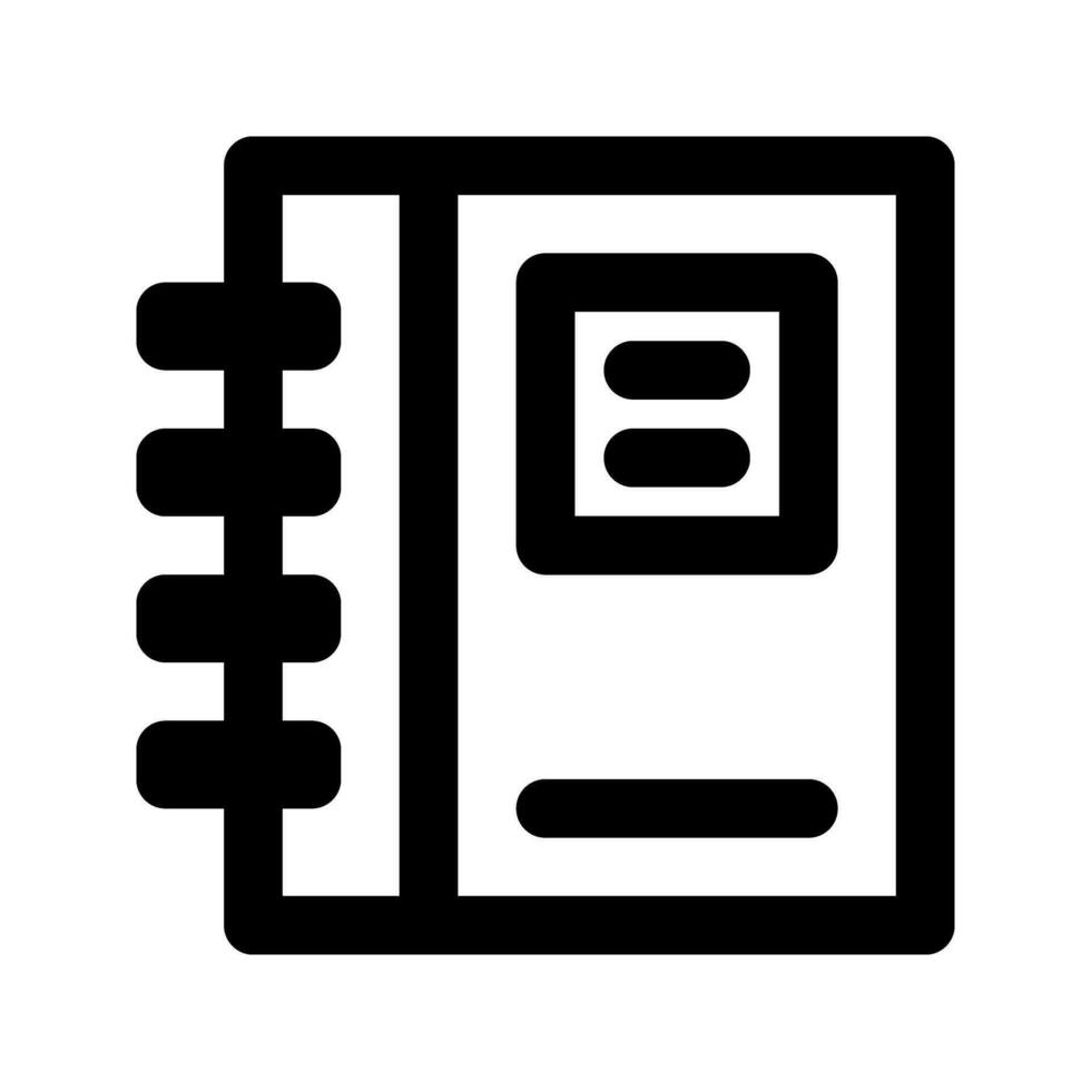 bloc-notes livre icône. modifiable audacieux contour conception. vecteur illustration.