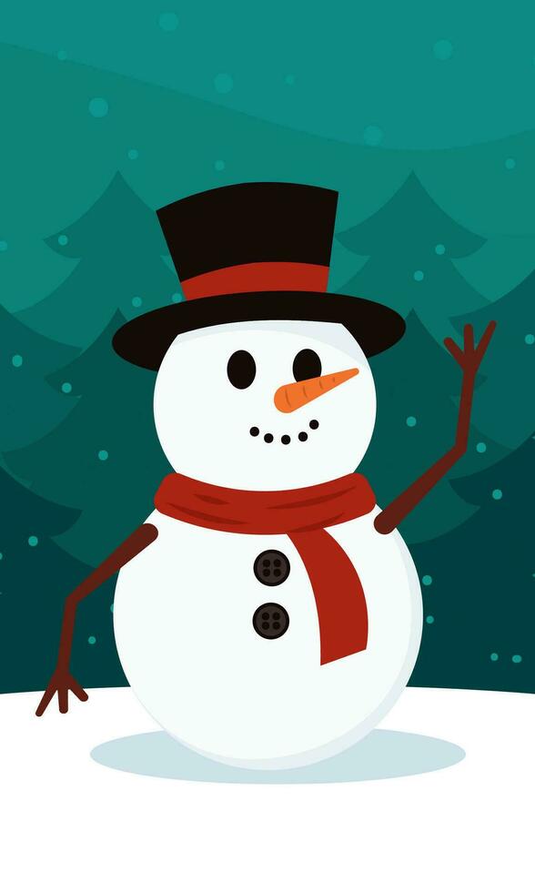 mignonne bonhomme de neige Noël personnage vecteur illustration