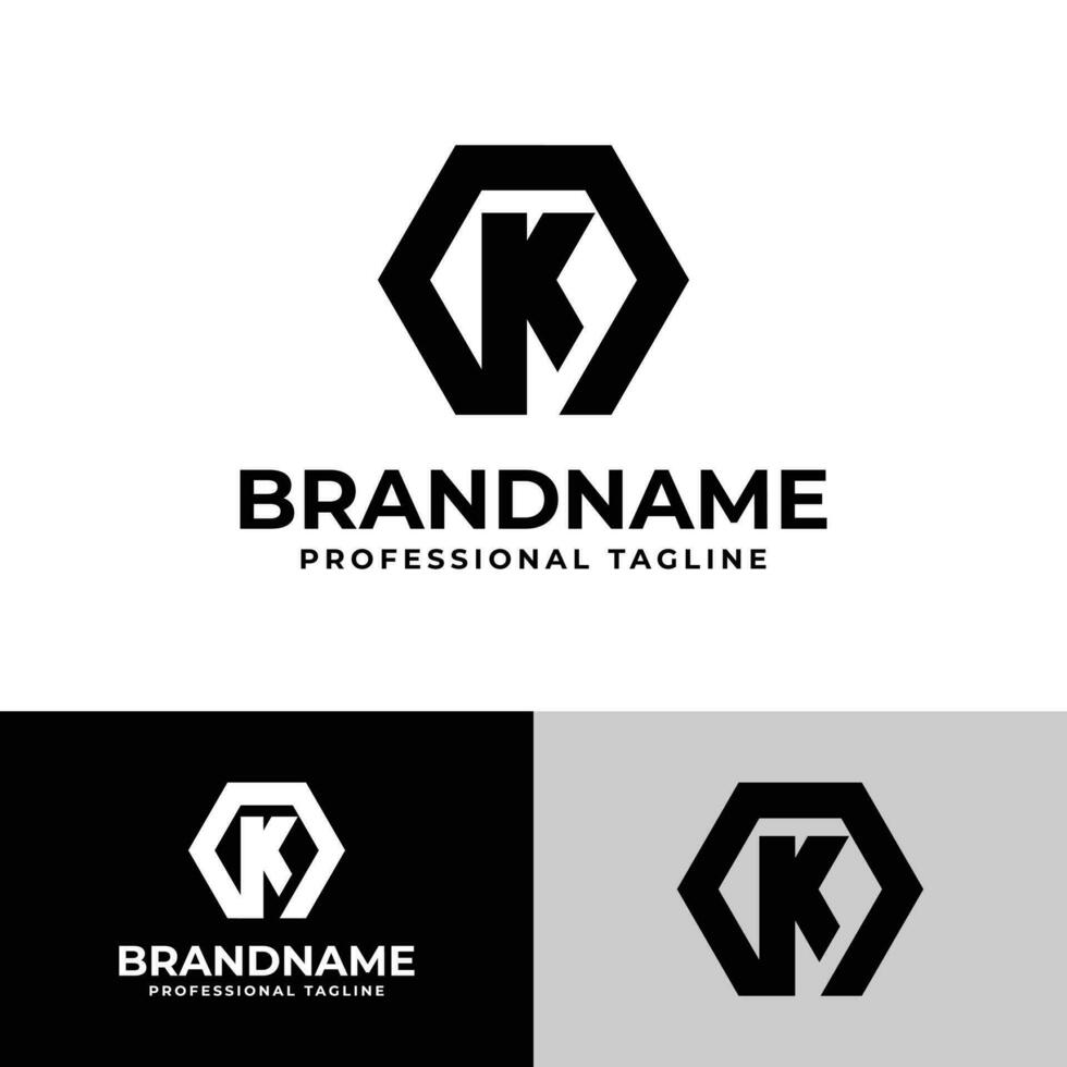 lettre k hexagonal logo, adapté pour tout affaires en relation à hexagonal avec k initial. vecteur