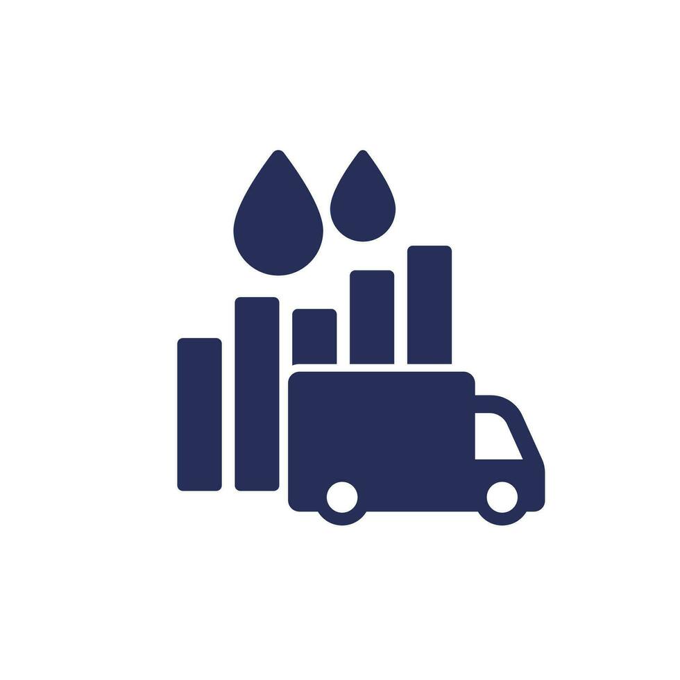carburant consommation icône avec une van, vecteur