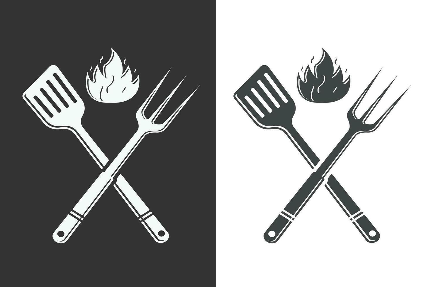 fourchette Feu vecteur, cuisine fourchette silhouette, restaurant équipement, cuisine équipement, agrafe art, ustensile, silhouette, illustration vecteur