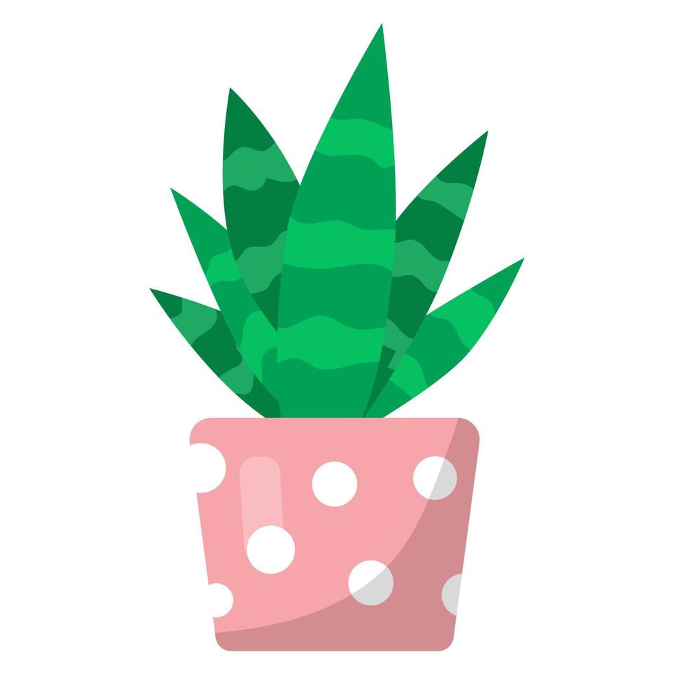 cactus mignon en pot, impression drôle dans un style plat de dessin animé vecteur