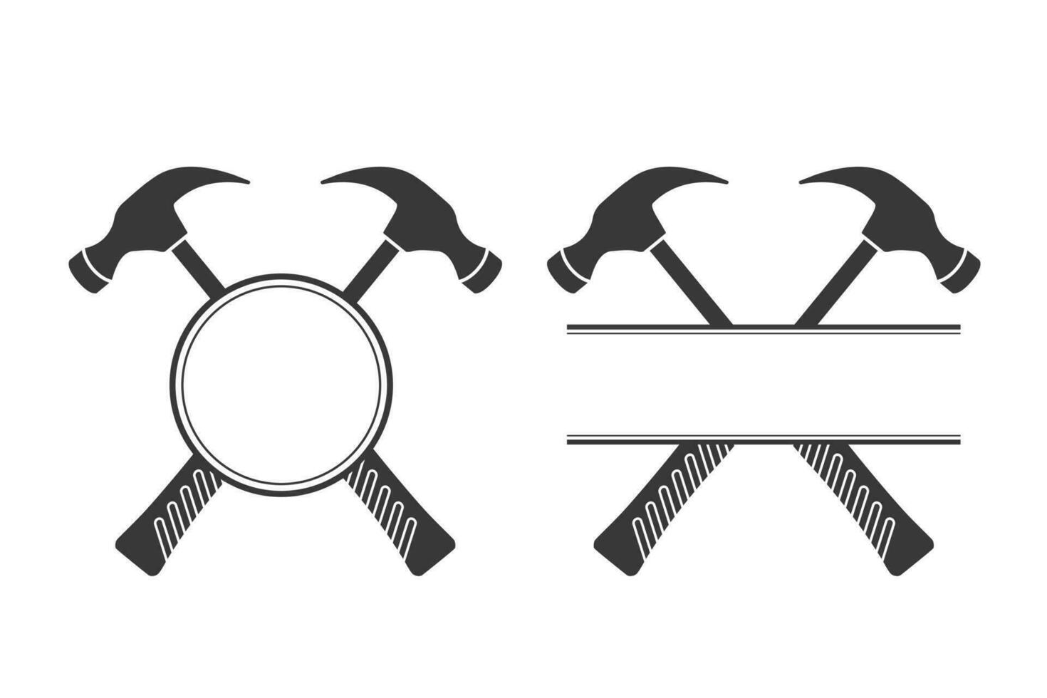 marteau monogramme, marteau logo, marteau monogramme vecteur, marteau illustration, Charpentier vecteur, mécanicien monogramme silhouette, mécanicien monogramme, Charpentier outils, ouvrier éléments, la main d'oeuvre équipement vecteur