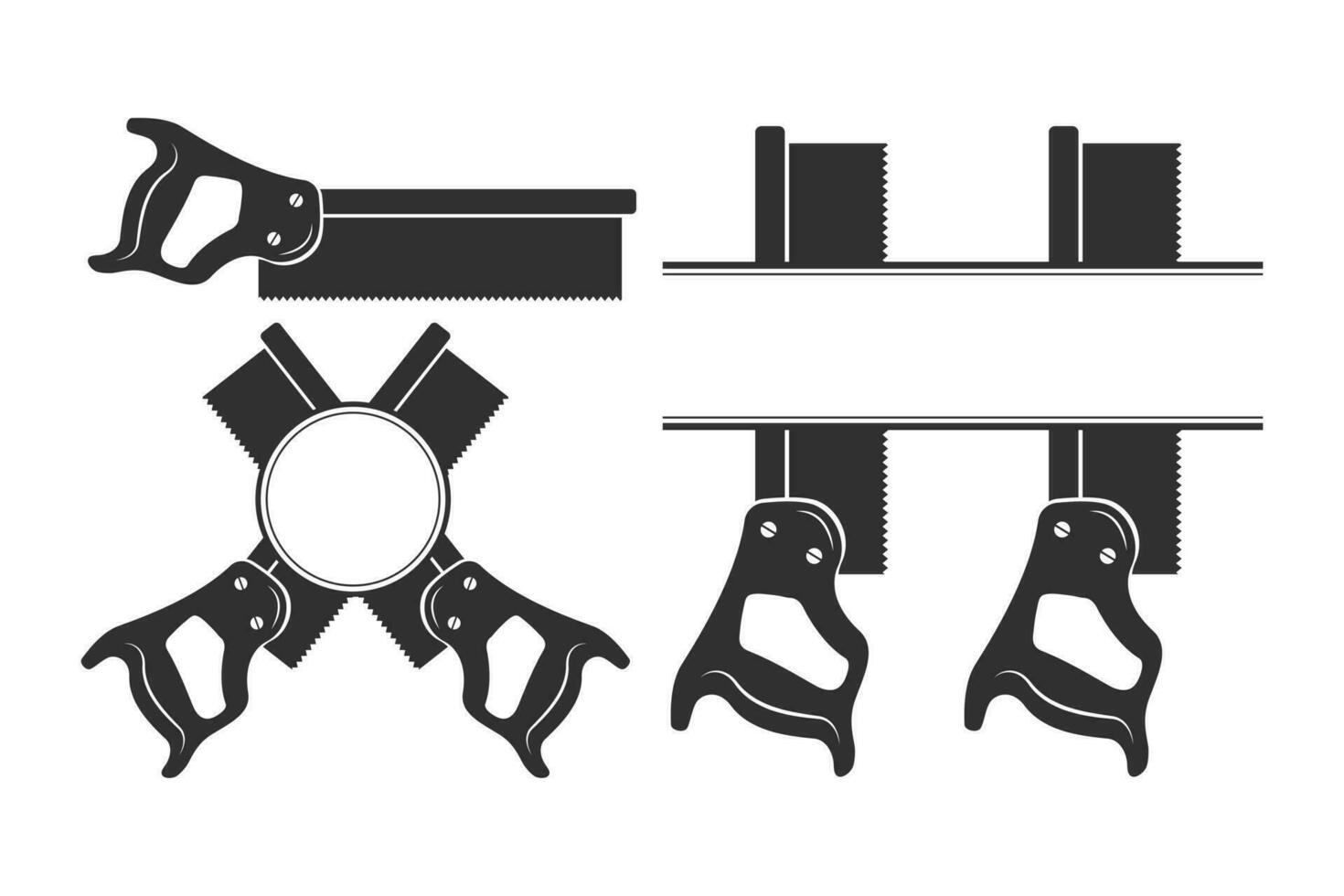 vu monogramme, vu silhouette monogramme, Matériel monogramme, Matériel silhouette, vu silhouette, ouvrier éléments, la main d'oeuvre équipement, réparation outils, forêt outils, bûcheron, bûcheron, Charpentier outil vecteur