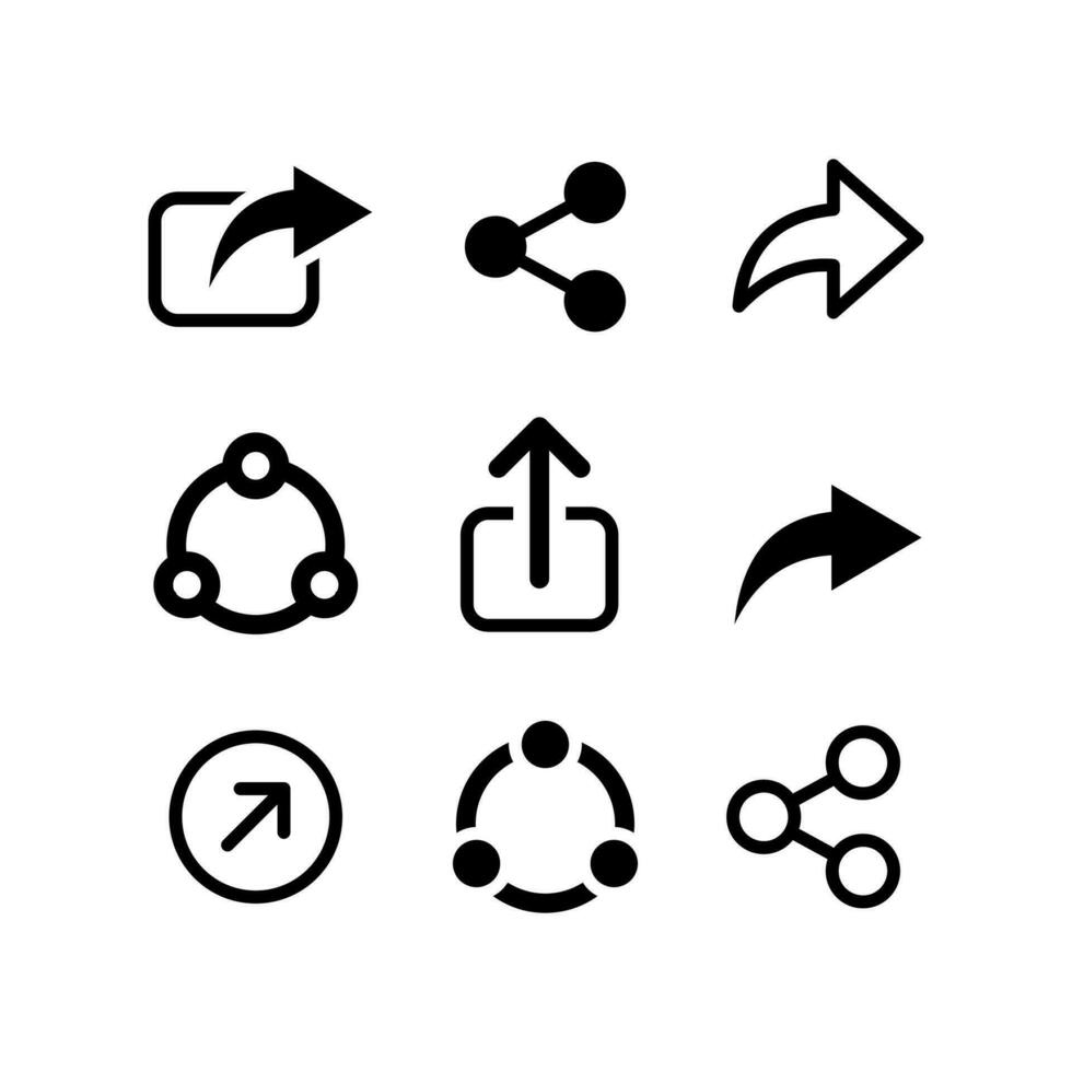 ensemble de divers partager icône illustration conception, partager symbole collection modèle vecteur