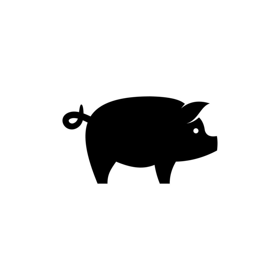 Facile plat porc icône illustration vecteur
