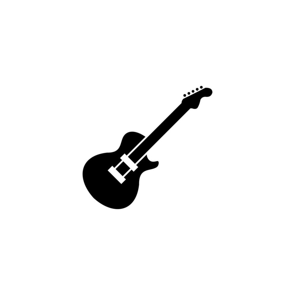 Facile guitare icône conception, silhouette de guitare symbole vecteur