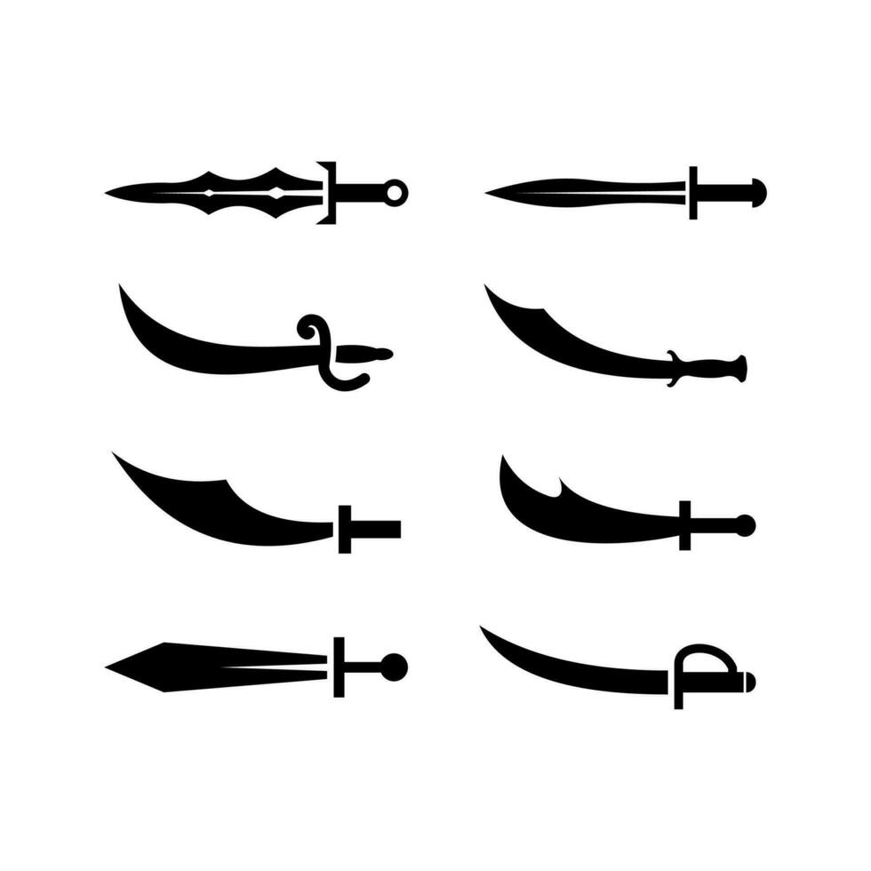 ensemble de Facile épée icône conception, plat épée symbole collection modèle vecteur