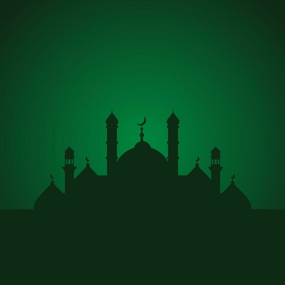 foncé vert islamique Contexte élément conception, islamique mosquée forme modèle vecteur