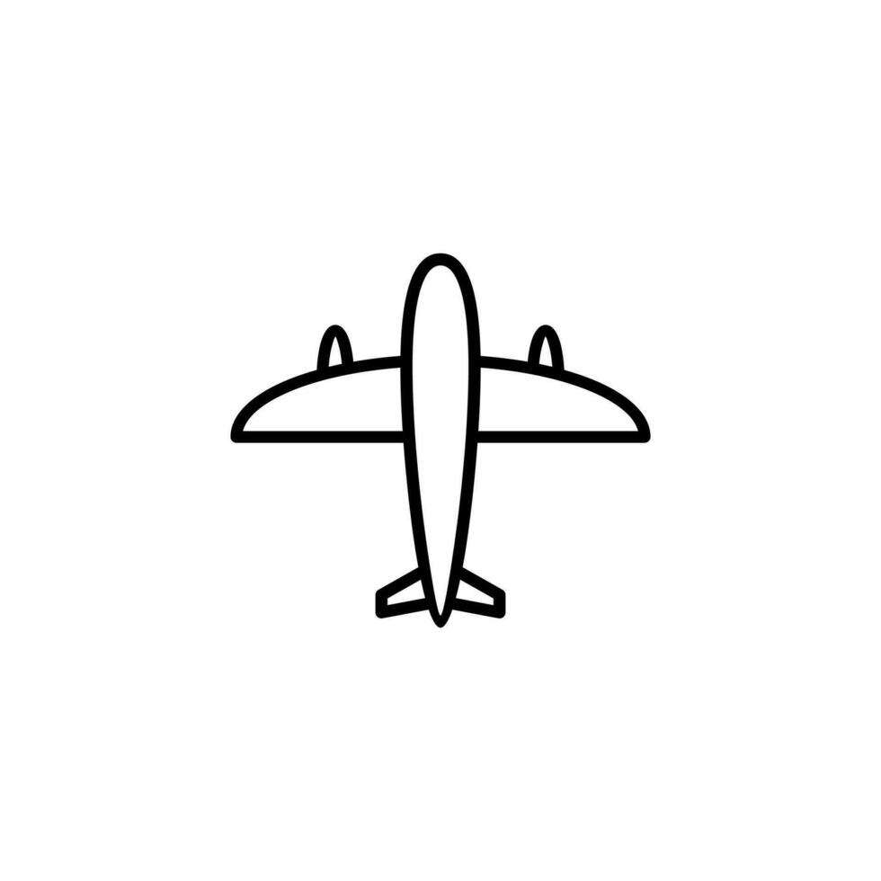 Facile plat avion icône illustration conception, silhouette avion symbole avec décrit style modèle vecteur