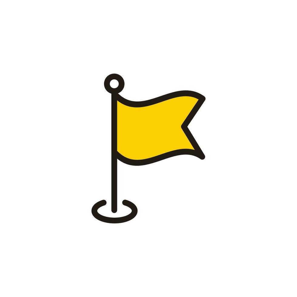 Facile plat Jaune drapeau icône illustration conception, nettoyer Jaune drapeau symbole avec décrit style modèle vecteur