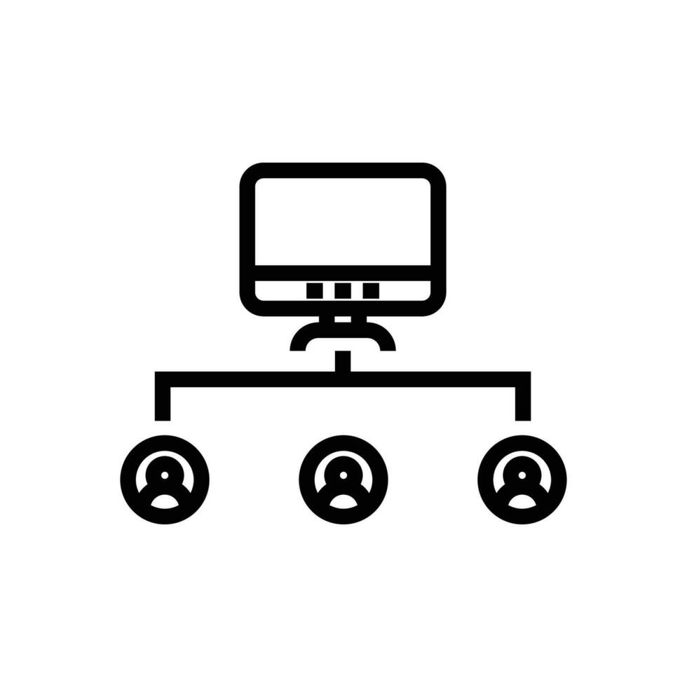 collaboration icône. contour icône vecteur