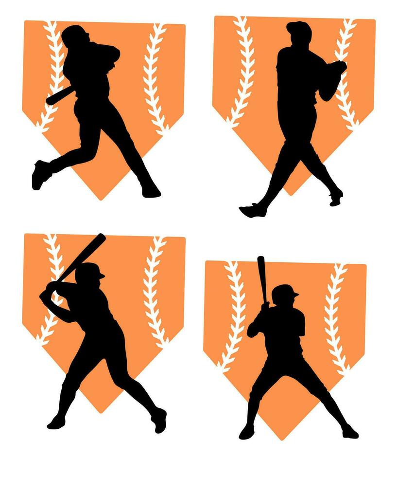 silhouette de joueur base-ball vecteur illustration conception concept, sport vecteur conception modèle