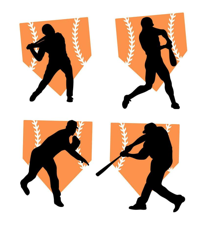 silhouette de joueur base-ball vecteur illustration conception concept, sport vecteur conception modèle