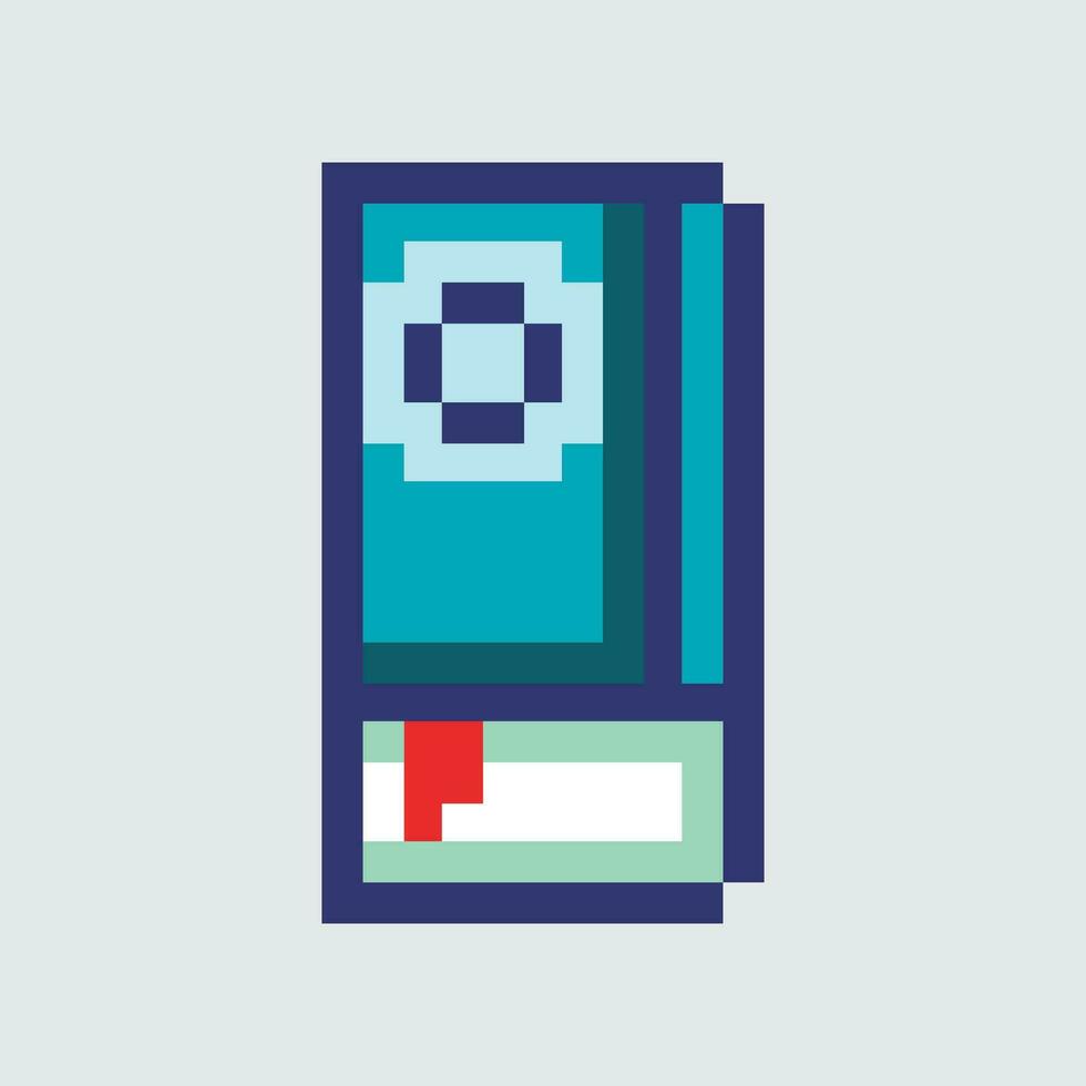 une pixel art illustration de une livre vecteur