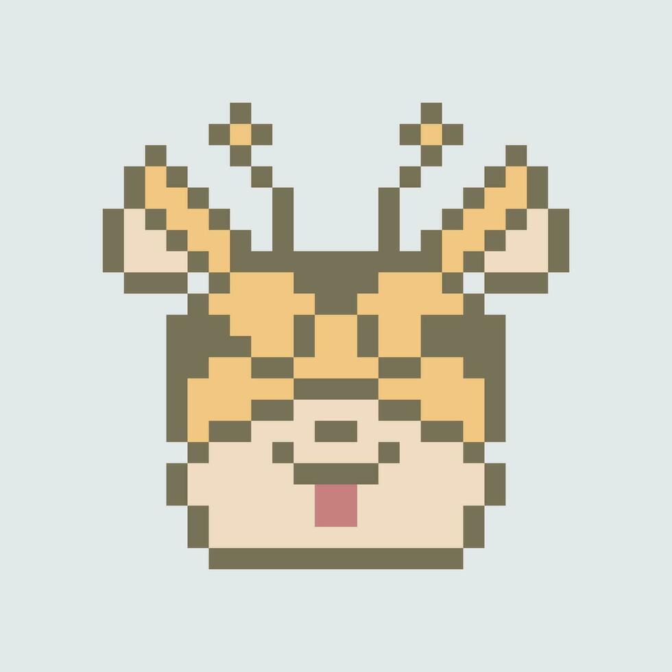 pixel art girafe tête vecteur