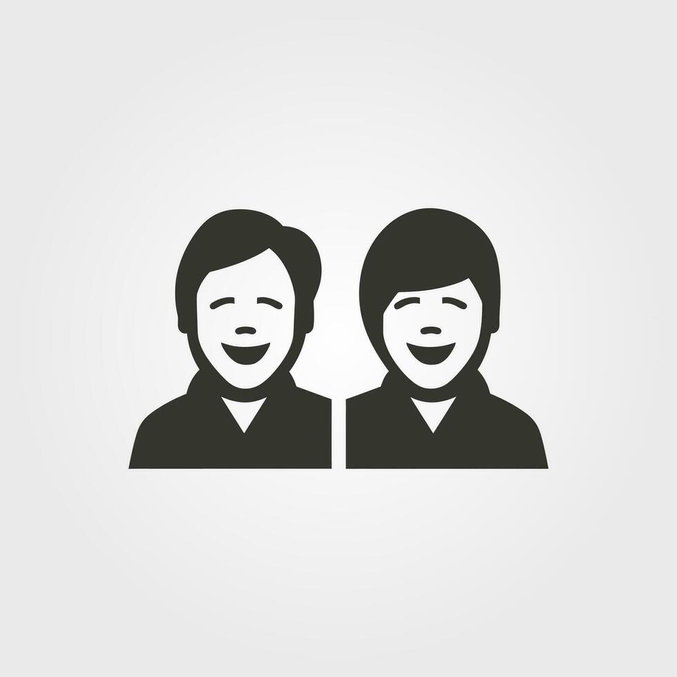 deux gens en riant icône - Facile vecteur illustration