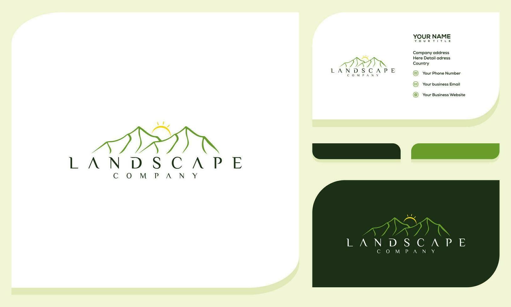 minimaliste paysage collines, Montagne pics Facile logo conception vecteur et affaires carte