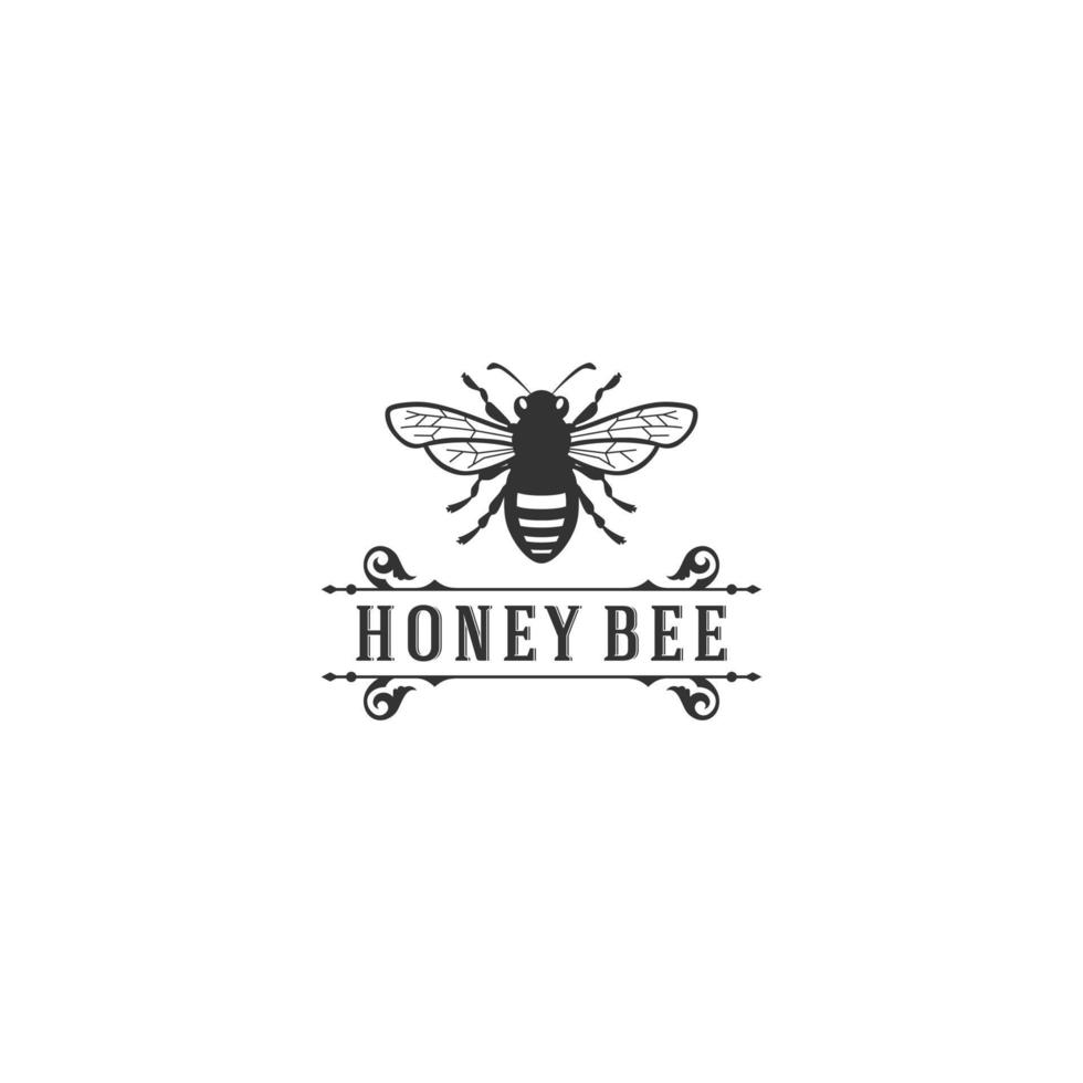 modèle de logo d'abeille en fond blanc vecteur
