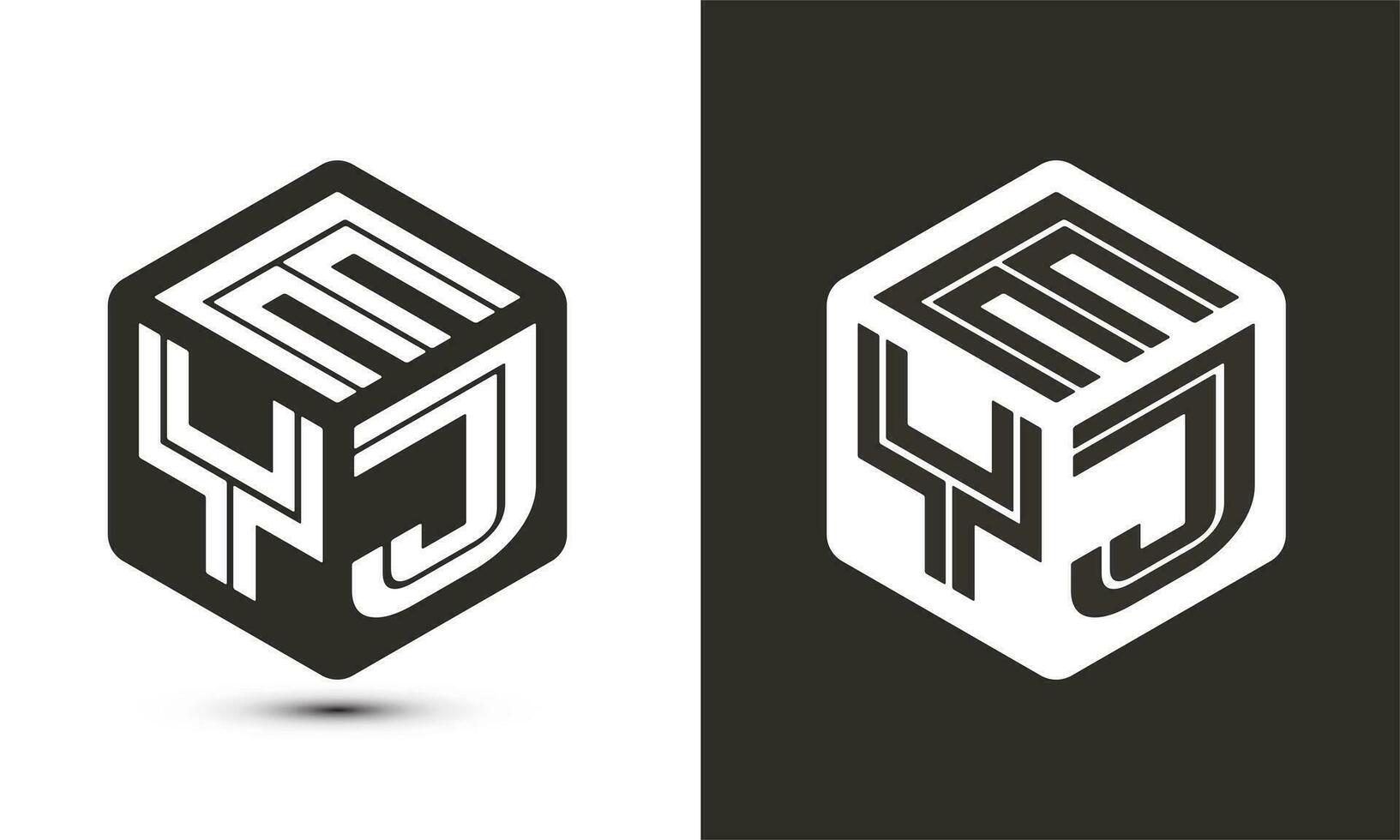 eyj lettre logo conception avec illustrateur cube logo, vecteur logo moderne alphabet Police de caractère chevauchement style.