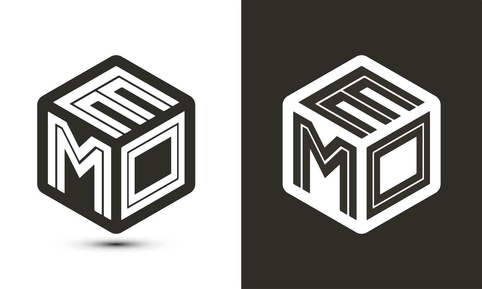 emo lettre logo conception avec illustrateur cube logo, vecteur logo moderne alphabet Police de caractère chevauchement style.