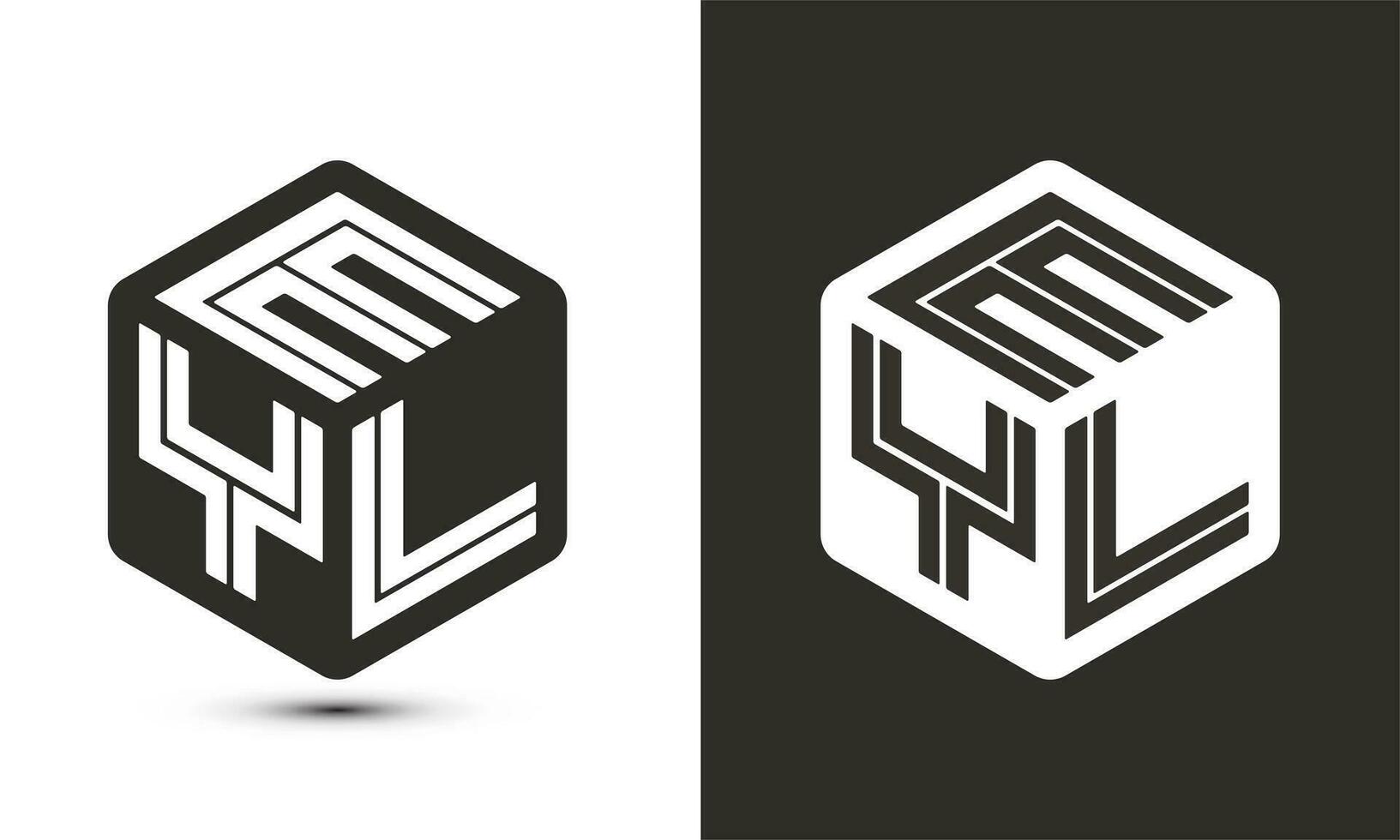Eyl lettre logo conception avec illustrateur cube logo, vecteur logo moderne alphabet Police de caractère chevauchement style.