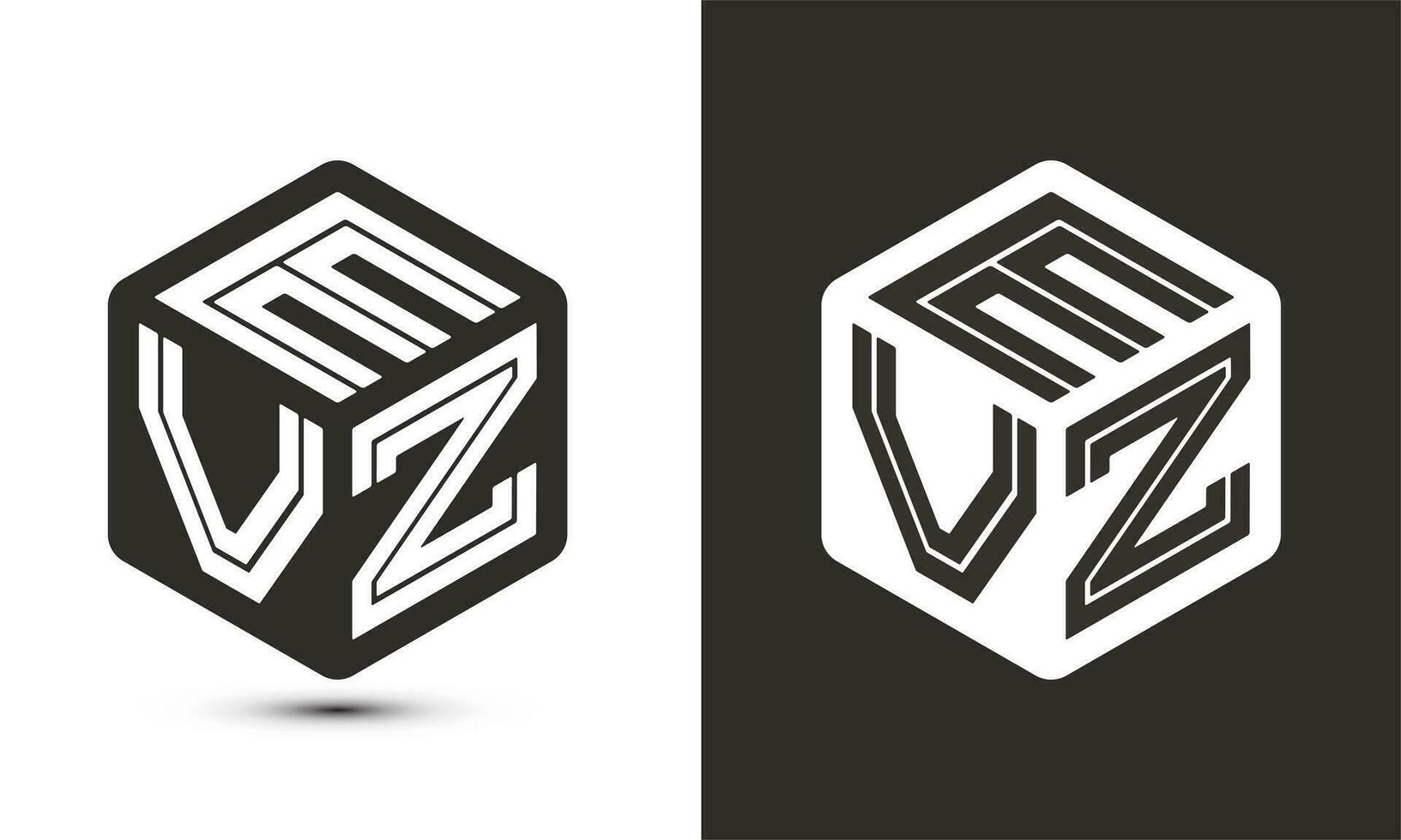 evz lettre logo conception avec illustrateur cube logo, vecteur logo moderne alphabet Police de caractère chevauchement style.