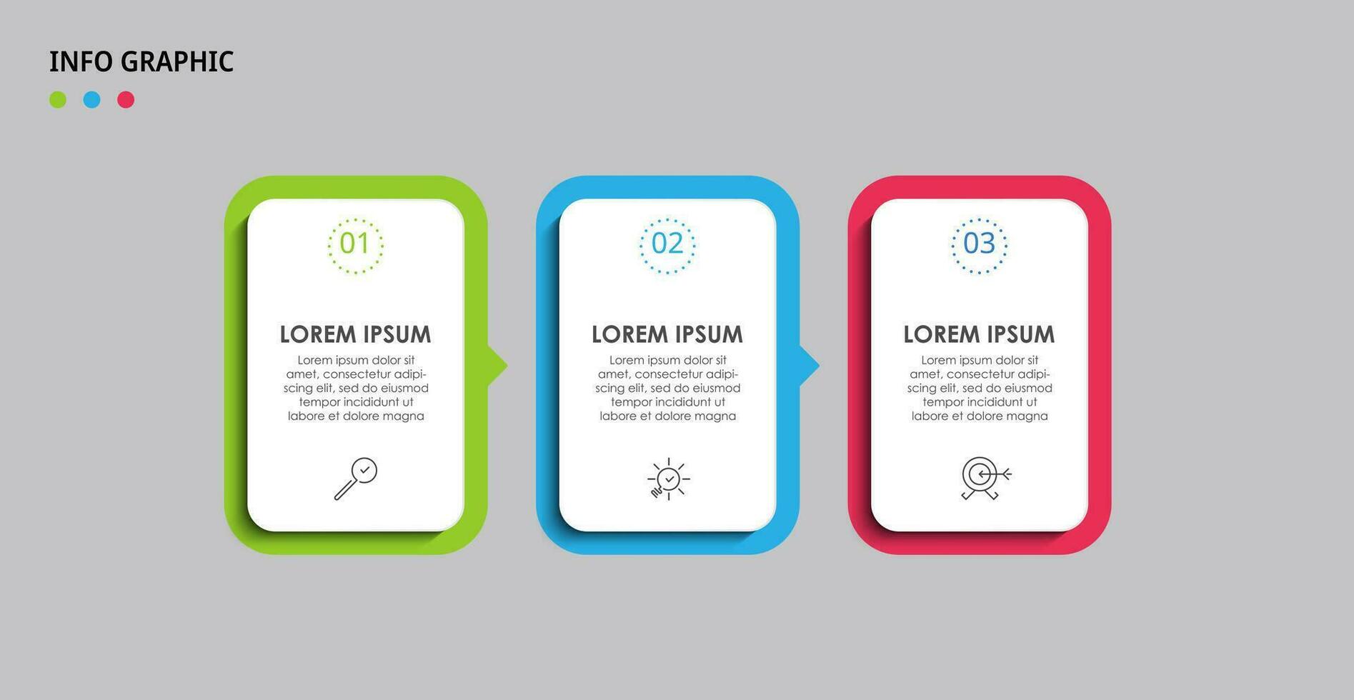 modèle d'entreprise de conception infographique vectorielle avec icônes et 3 options ou étapes. vecteur