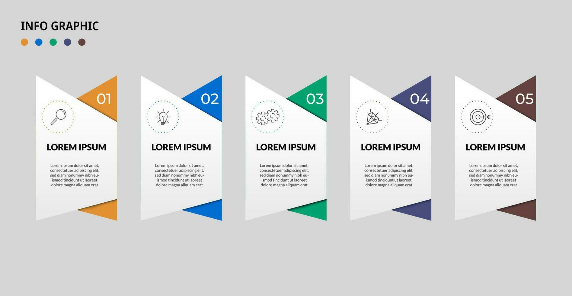 modèle d'entreprise de conception infographique vectorielle avec icônes et 5 options ou étapes. vecteur