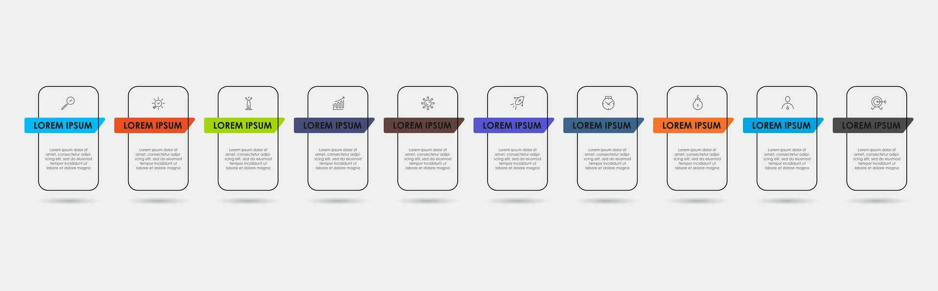 vecteur infographie conception affaires modèle avec Icônes et dix les options ou pas