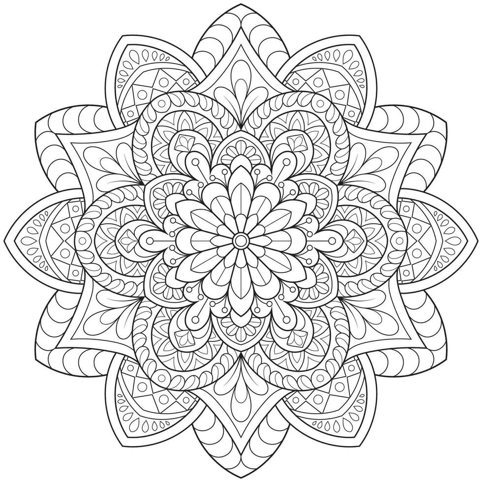 mandala fleur pour adulte coloration livre. vecteur