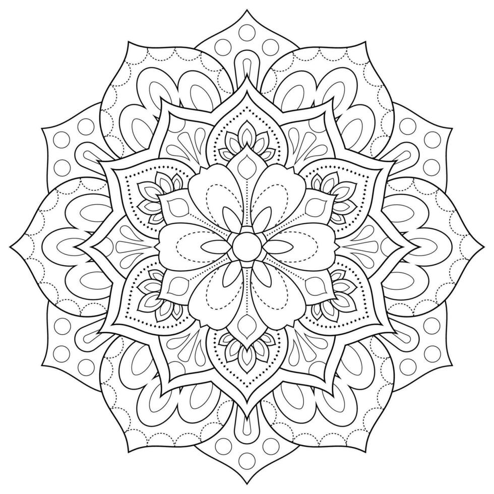 mandala fleur pour adulte coloration livre. vecteur