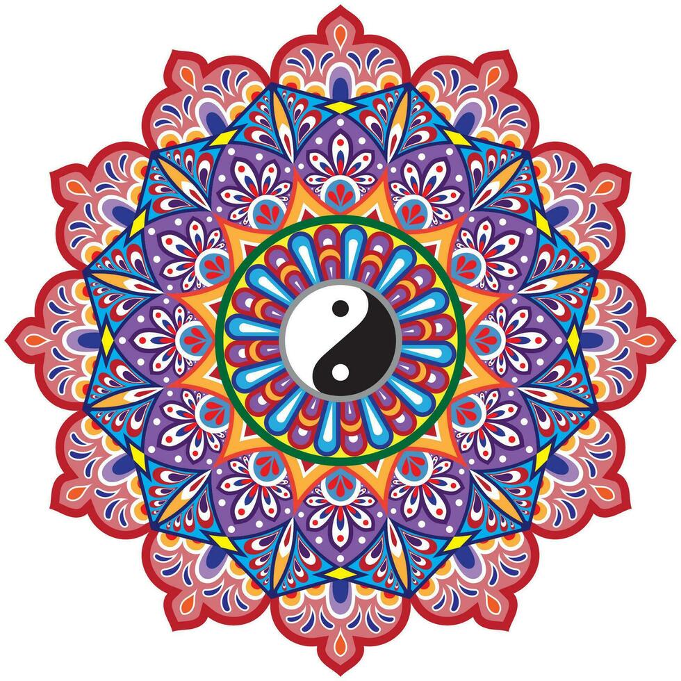 mandala fleur Couleur vecteur image.